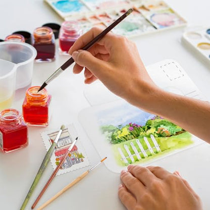 Funto 100% Cotton Watercolor Paper Postcards, 28 Blank Cards + 2 Stamp Sheets, 4x6, 140lb/300gsm, Cold Press, Acid-Free Heavyweight for Artists & Beginners - style: 4x6 Postcards-100% Cotton