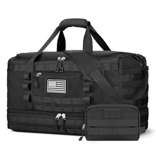 ETRONIK Gym Bag for Men Women, Carry on Luggage 22x14x9 Airline Approved, Tactical Travel Duffle Bag with Toiletry Bag and Shoe Compartment, Weekender Overnight with Wet Pocket for Workout, Black - color: Black, size: Medium
