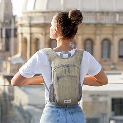 G4Free 10L/15L Hiking Backpack Lightweight Packable Hiking Daypack Small Travel Outdoor Foldable Shoulder Bag - color: Beige, size: 15L