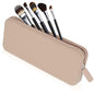 Sakolla Travel Makeup Brush Holder, Silicone Makeup Brush Bag with Zipper Closure, Makeup Brushes Organizer Case Washable Makeup Pouch Holder Case for Daily, Work, Essentials（Khaki） - color: Regular Khaki