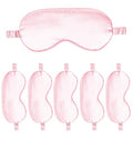 6PACK Silk Sleep Mask Satin Eye Masks Blackout Silky Eyeshade Cover Soft Blindfold Eyeshades for Women Sleeping Travel Gift - color: Pale Pink