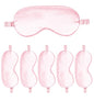 6PACK Silk Sleep Mask Satin Eye Masks Blackout Silky Eyeshade Cover Soft Blindfold Eyeshades for Women Sleeping Travel Gift - color: Pale Pink