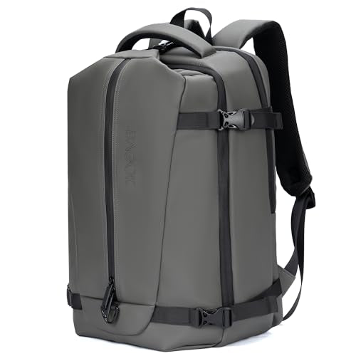 BAGOK Travel Backpack for Men and Women, Flight-Approved Carry-On Backpack with Laptop Compartment; Large-Capacity Personal Item for Business, Work, School, or Weekend Trips (Gray). - color: Grey
