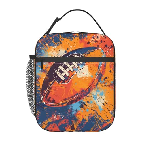 Insulated Lunch Box for Kids Boys Girls, Reusable Lunch Bag for School, Office, Work, Picnic, Travel, Abstract Football Lunch Box - color: lunch box 127
