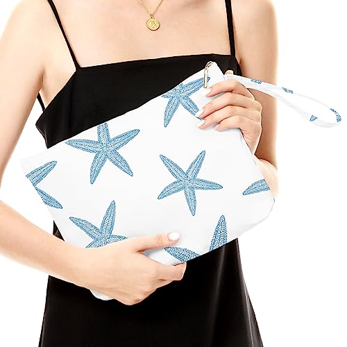 Fokongna Wet Bag, Travel Wet Dry Bag Water Proof Beach Bags for Swimsuit Beach Pool Diapers Dirty Yoga Gym Clothes Zipper Pouch, for Women Sister Friends Ocean Sea Shells Makeup Bag - color: Starfish 03