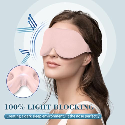 ZGGCD Sleep Mask for Side Sleeper, Light Blocking Sleeping Eye Mask for Women Men, 3D Contoured Night Blindfold, Luxury Eye Cover Eyeshade with Adjustable Strap for Travel, Nap, Nurse Essentials, Pink - color: Pink