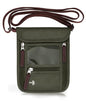 WALNEW Passport Holder Neck Pouch Travel Wallet for Women and Men, RFID Blocking Security Slim Traveling Wallet with Around Neck Lanyard Strap, Army Green - color: Army Green