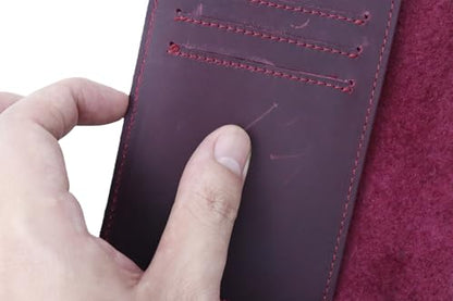 RFID Blocking Passport Holder Travel Wallet Genuine Leather Passport Case Cover Travel Document Organizer (Retro Red) - color: Retro Red