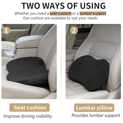 Livtribe Car Seat Cushion - Memory Foam Car Seat Pad - Sciatica & Lower Back Pain Relief - Car Seat Cushions for Driving - Road Trip Essentials for Drivers(Classic Black) - color: Classic Black