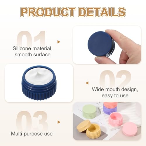 uxcell 4pcs Travel Containers for Toiletries, 0.68oz 20ml Small Silicone Cream Jars Leak-proof Travel Essentials with Lid for Cosmetic Body Skin Cream, Dark Blue - color: Dark Blue