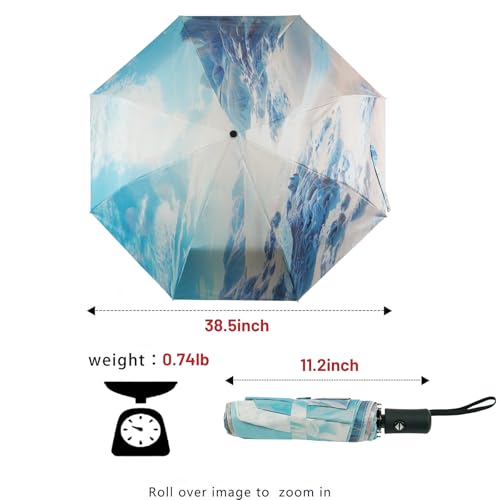SY COMPACT Travel Umbrella - Windproof Automatic Compact Umbrella for Rain, Lightest 8-Rib, Small, Strong & Portable, Durable Grip, Fits Backpack & Car, Factory Direct (UV Available) - color: Coast