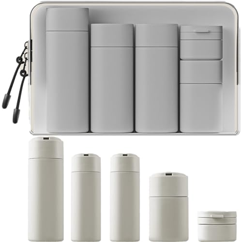 Travel Bottles Set - TSA Approved Leak Proof Squeezable Containers for Toiletries, Conditioner, Shampoo, Lotion & Body Wash Accessories (gray) - color: gray