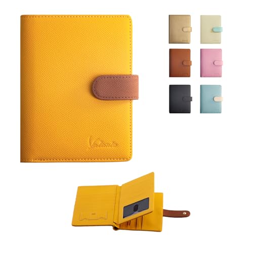 Valante 3-fold RFID AirTag travel passport wallet with 21 pockets and card slots (Orange, 6 * 4 inch) - color: Orange