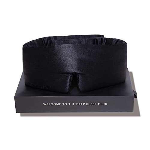 DROWSY Silk Sleep Mask - Face-Hugging, Padded Cocoon for Luxury Sleep in Total Darkness - 100% Pure Mulberry Silk (Black Jade) - color: Black Jade, size: 1 Count (Pack of 1)
