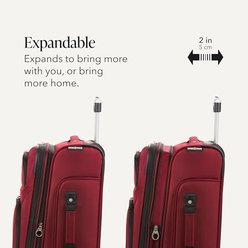 SwissGear Sion Softside Expandable Roller Luggage, Burgundy, 3-Piece Set (21/25/29) - color: Burgundy, size: 3-Piece Set (Carry-On/Medium/Large)