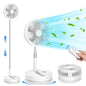 Portable Foldable Rechargeable Oscillating Fan - 8.6" 8000mah Battery Operated USB C Small Fan with Remote Quiet Table Desk Fan Folding Standing Pedestal Fan for Bedroom Rome Office Camping Travel - color: white