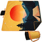 Tirrinia Picnic Blanket Waterproof, 70"x80" Extra Large Outdoor Blanket Waterproof, 3-Layer Foldable Picnic Mat with Sandproof Backing for Beach, Camping, Hiking, Park, Travel - color: Orange Sun