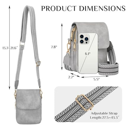 Fashion Small Crossbody Bags for Women Trendy Designer Cell Phone Purses Wallets with Card Holder Anti Theft Travel - color: Lightgrey