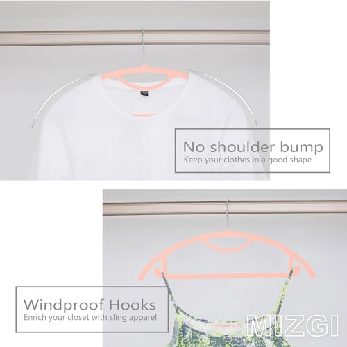 MIZGI Premium Velvet Hangers 50-Pack,No Shoulder Bump Hangers W/Tie Bar Ultra Thin Space Saving Non Slip Hanger Heavy Duty Felt Rounded Clothes Hanger for Sweaters,Coat,Jackets,Pants,Shirts - color: Blush Pink/Rose, size: 50 Pack