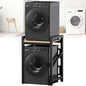 Washer Dryer Stacking Rack Kit 29.5in, Over the Washer and Dryer Storage Shelf for Laundry Room, Bathroom, Heavy Duty, Height Adjustable, 1.2mm Wall Thickness 660lbs Capacity (Black, 29.5in) - color: Black