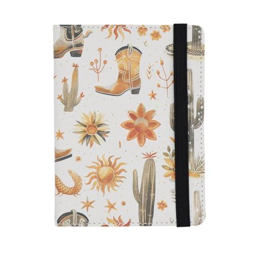 mrs Passport Wallets Travel Holder Set, Travel Luggage Tags Passport Cover -cute Western cowboy pattern for women Gift - color: Western cowboy