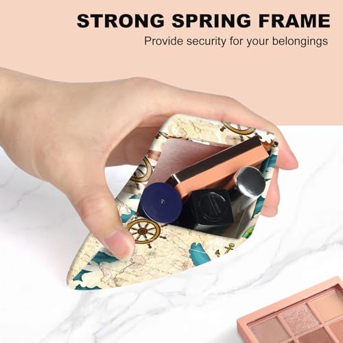 2Pcs PU Leather Small Squeeze Coin Purse Pouch Mini coin Bag Unique And Cute Wallet Cosmetic Bags Change Bag For Women Girls Men Map Turtle Pattern - color: Map Turtle Pattern