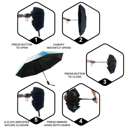 SY COMPACT Travel Umbrella - Windproof Automatic Compact Umbrella for Rain, Lightest 8-Rib, Small, Strong & Portable, Durable Grip, Fits Backpack & Car, Factory Direct (UV Available) - color: Coast