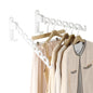 Dr.DJ Wall Mount Coat Hanger Holder White Clothes Drying Organizer Rack Garment Hooks Aluminium Retractable Folding Indoor Wall Mounted Hanger Space Saver for Laundry Room Bedroom White 2Pack - color: White 2Racks