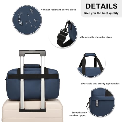 Kono Small Travel Duffel 14L Under Seat Carry-On Sports Tote Gym Bag - 13.78"x7.87"x7.87" Navy - color: Navy, size: S (13.78inx 7.87in x7.87in)-14L