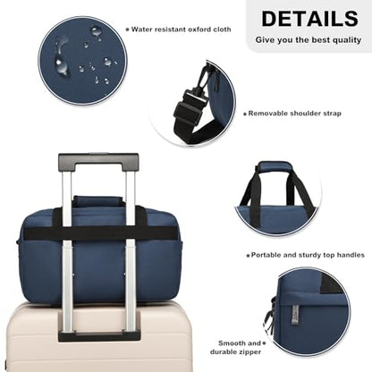 Kono Small Travel Duffel 14L Under Seat Carry-On Sports Tote Gym Bag - 13.78"x7.87"x7.87" Navy - color: Navy, size: S (13.78inx 7.87in x7.87in)-14L