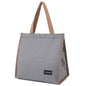 Insulated Lunch Bag for Work, 10.2"x5.9"x10.2" Oxford Waterproof Striped Canvas Tote Bag - color: Black White