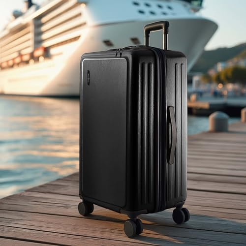 TRAVELARIM 28 Inch Luggage with Spinner Wheels, Hard Shell Suitcase with TSA Locks for Luggage, Travel Large Suitcase, Expandable Hard Shell Suitcases, Jet Black - color: Jet Black, size: Large 28-Inch Checked