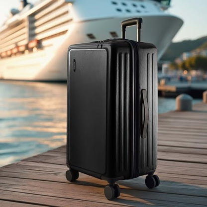 TRAVELARIM 28 Inch Luggage with Spinner Wheels, Hard Shell Suitcase with TSA Locks for Luggage, Travel Large Suitcase, Expandable Hard Shell Suitcases, Jet Black - color: Jet Black, size: Large 28-Inch Checked