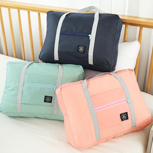 INVODA Travel Bag 24 Packes Carry on Luggage Foldable Duffel Bag Sports Gym Bag Weekender Overnight Bag Water Resistant Nylon Travel Duffel for Men Women (Pink 24PCS) - color: Pink 24