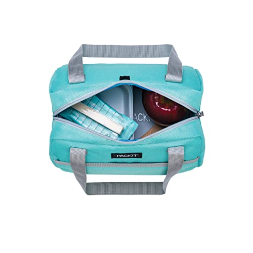 PackIt Freezable Hampton Lunch Bag, Soft Mint, Built with EcoFreeze Technology, Collapsible, Reusable, Zip Closure with Front Pocket and Shoulder Straps, Perfect for Tweens and Adults - color: Soft Mint