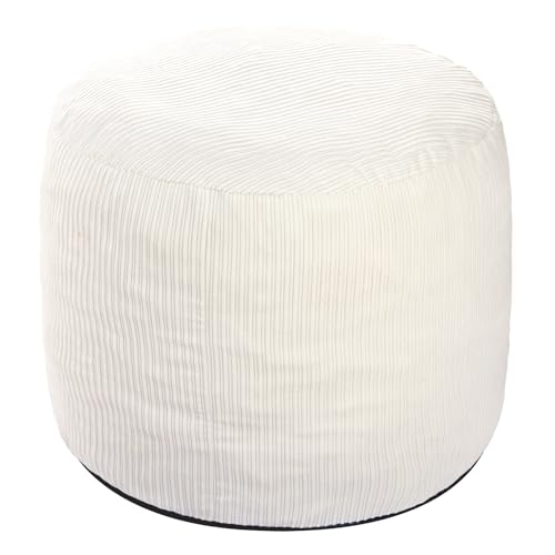 WSOFRLAC Small Pouf Ottoman Foot Rest Footstool and Ottomans Small for Couch Foot Stools for Living Room Boho Couch Ottomans White Beige Pouf Ottoman 20x15 Foot Rest Poufs Footstool - color: Beige, size: 20"D x 20"W x 15"H