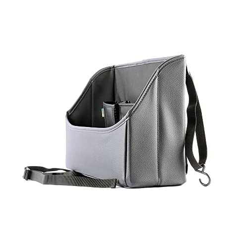 Viaviat Car Handbag Purse Holder Between Seats Leather Car Front Seat Storage Bag Large Capacity Car Organizers for Book Document Phone Bottle Tissue Toy (Black Style-1) - color: Black (Style 1)
