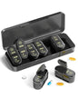 Pillex AM & PM Pill Organizer 7 Days, Weekly Pill Case 2 Times a Day, Pill Box 7 Day, Medicine Pill Organizer for Travel, Vitamins, Fish Oils, Supplements - color: Black