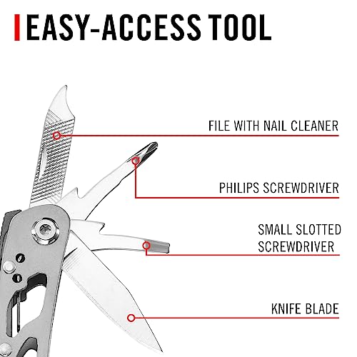 COAST CT211 11-in-1 Stainless Steel Multi-Tool, Multi-Plier, Wire Cutter, Serrated knife, Mini Knife, 3 Screwdrivers, File, Nail Cleaner, Leather Punch and Bottle Opener - EDC