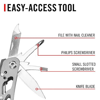 COAST CT211 11-in-1 Stainless Steel Multi-Tool, Multi-Plier, Wire Cutter, Serrated knife, Mini Knife, 3 Screwdrivers, File, Nail Cleaner, Leather Punch and Bottle Opener - EDC
