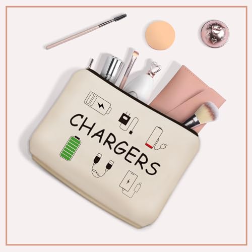 Charger Makeup Bag: Charging Cord Electronics Accessories Themed Cosmetic & Toiletry Organizer Pouch For Teen Girls & Women.Ideal Gift For Travel, Birthdays, & Christmas. - style: Chargers