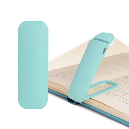 HEMONNKAM Book Reading Light, Rechargeable Clip on Booklight, Eye Caring 3 Color Temperatures & 5 Brightness Levels, Night Use for Bed, Long Lasting, Reading at Night in Bed, Light Blue - color: Light Blue