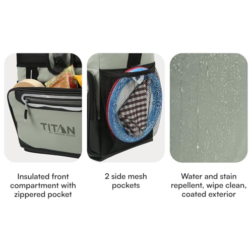 Titan by Arctic Zone Deep Freeze Cooler - Zipperless Hardbody Cooler - Deep Freeze Insulation, HardBody Liner, and SmartShelf - color: Seagrass, size: 16 Can
