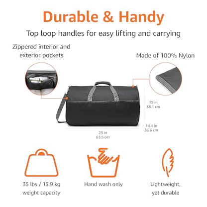 Amazon Essentials Lightweight Duffel Bag, 25 Inches, Black (Previously Amazon Basics) - color: Black, size: 25 inches