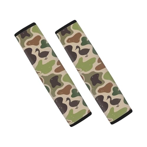 Auto Seat Belt Cover Duck Hunter Camo Seat Belt Shoulder Strap Covers Set of 2 Anti-Slip Shoulder Strap Protects Universal Car Interior Accessories Decoration - color: Duck Hunter Camo