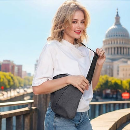 WANDER PLUS® Anti Theft Crossbody Bag, Shoulder Bag Anti-theft Design for Travel, Sport, Work - color: Grey