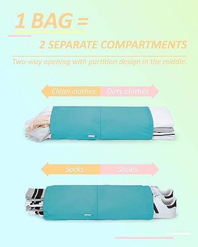 BAGSMART 6 Set /4 Set/2 Set Compression Packing Cubes for Travel, Lightweight Luggage Organizer Bags, Durable Space Saver Bags Travel Essentials - color: Cyan, size: Set of 6