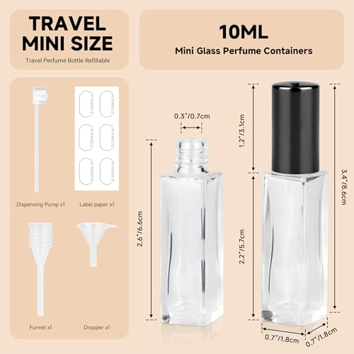 Perfume Travel Refillable Atomizer, 3 Pack 10ml Leak Proof Refillable Perfume Bottle for Air Travel, Purse and Business Trips, Glass Atomizer Sprayer for Cologne with Funnel & Pipette - color: Clear