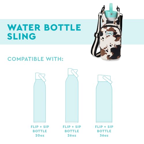 Swig Life Water Bottle Sling Bag, Water Bottle Holder with Adjustable Strap, Carrier Bag with Zippered Phone Pocket, Holds 36oz (Tee Time) - color: Tee Time