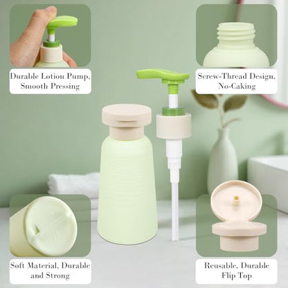 3.4oz Travel Shampoo Bottle with Flip Cap, Refillable Plastic Pump Bottles Dispenser for Soap, Shampoo, Lotions, Liquid Body Wash, Creams and Massage Oil (2Pack, 3.4oz/100ml) - size: 3.4 fl oz